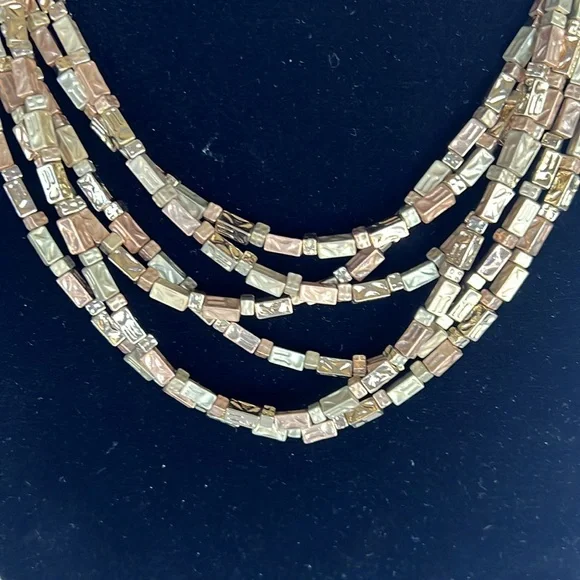 Chico’s Elegant Gold Multi-Strand Necklace - Picture 2 of 5